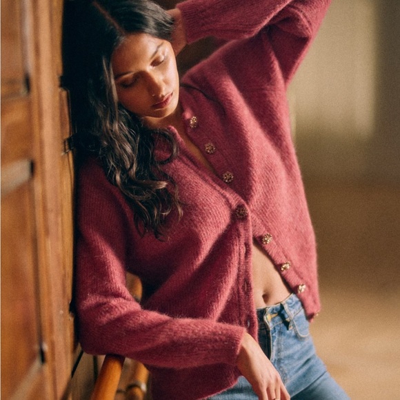 Sézane Othello in Rosewood Jewel Buttons (Size XXS) - Picture 8 of 15